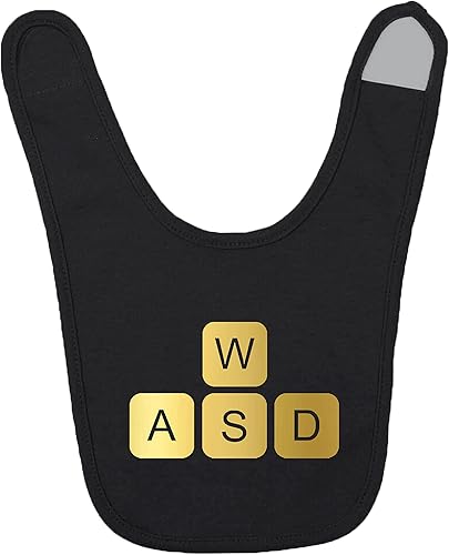 Miniatura 6 de Gaming Baby Onesie - Learning To Walk WASD (0-3 Month - Black Fabric - Gold Design)