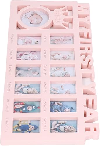 ViaGasaFamido Newborn Photo Frame Durable Polished 12 Small Picture Frames for Capturing Baby's Monthly Growth, Perfect Home Decoration Newlyweds