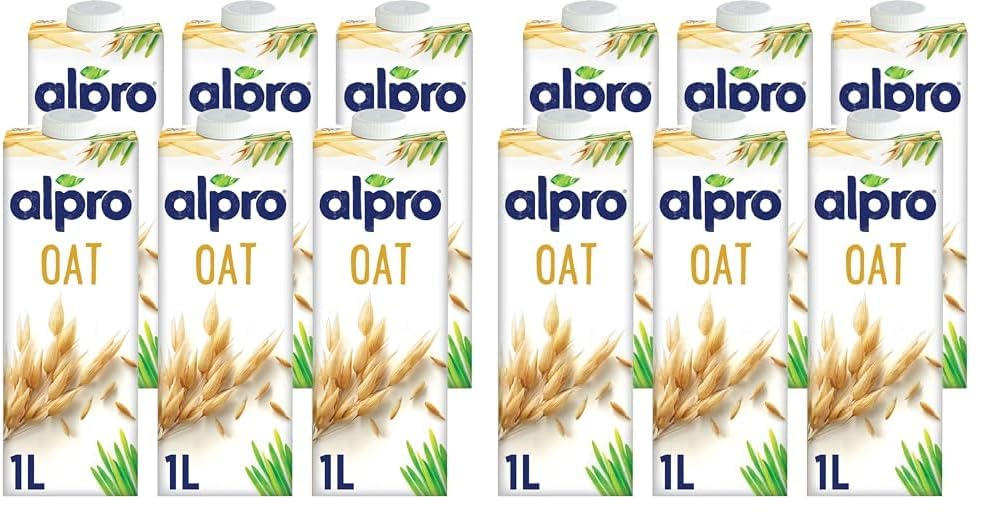 AlproOat Drink, 100% Plant-Based, Lactose & Dairy Free - 1L (6x1L) (Pack of 2)