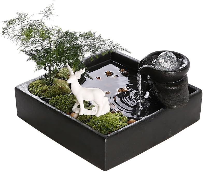 Small Indoor Fountains Tabletop Fountain Creative Water Ornaments Home Office Desk Porch Water Fountain Water Fountain Desktop Fountains for Home