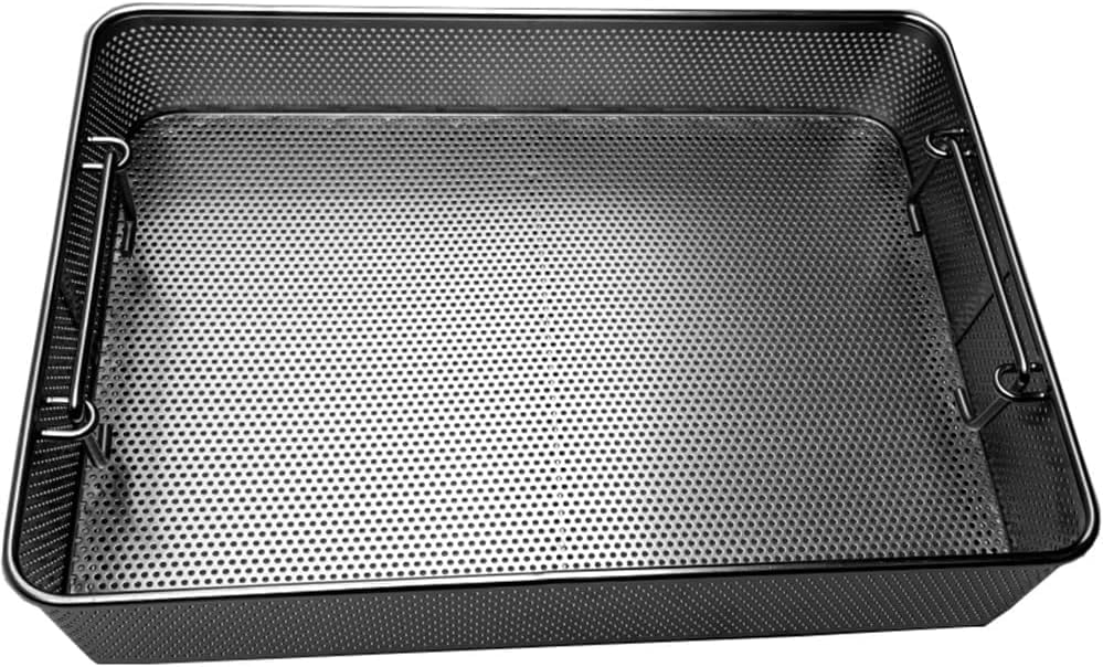 Desinfektionskorb aus Edelstahl Sterilisationskorb for medizinische Geräte, perforierte Aufbewahrung aus 304 Edelstahlgeflecht(35 * 25 * 7cm)