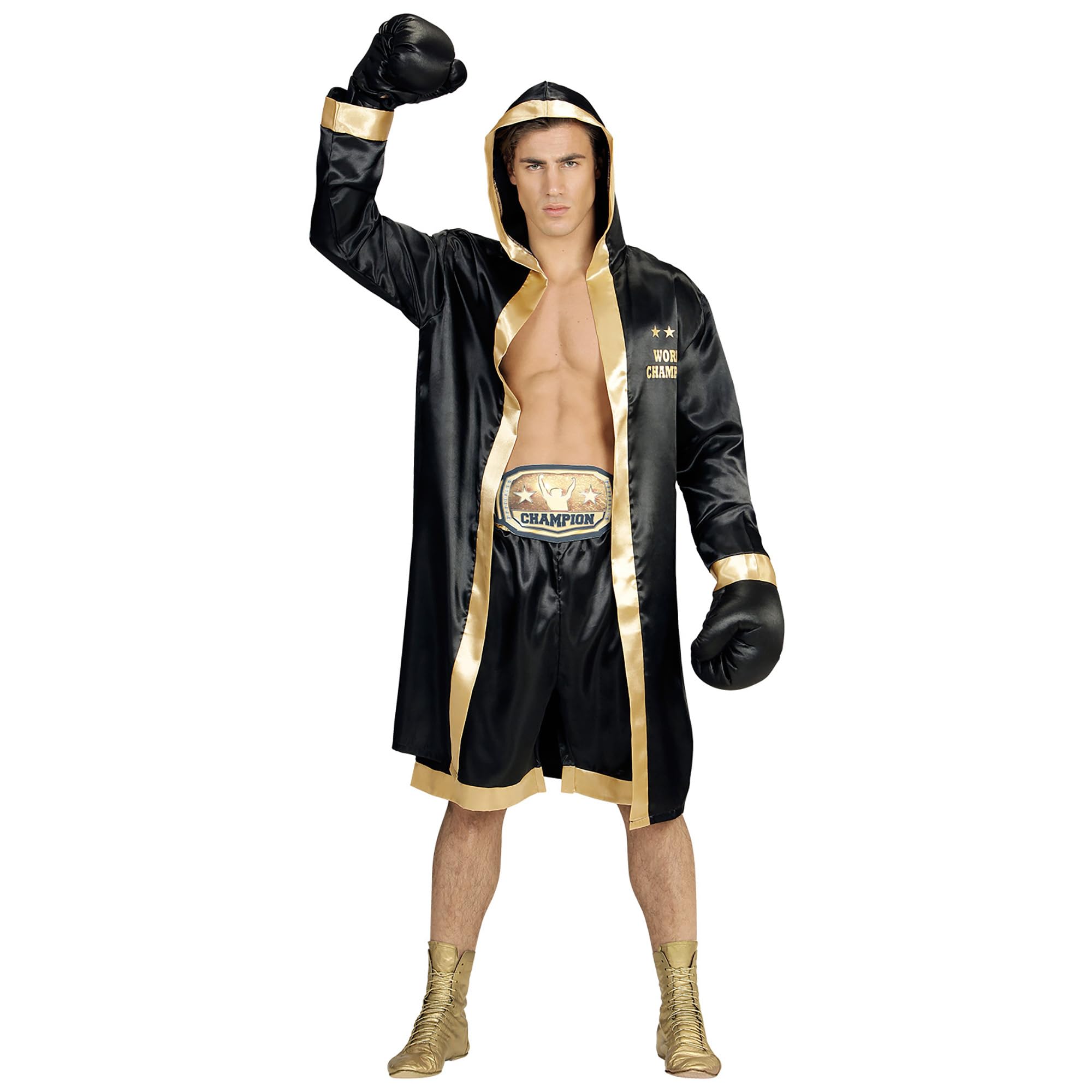 W WIDMANN MILANO Party Fashion - Traje de boxeador Campeón del mundo, traje de boxeador con capucha, deportista, kickboxer
