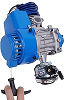 Vista 5 de Motor de motor 49/50CC 2 tiempos de carreras, motor de arranque manual completo, kit de motor para bicicleta motorizada de bolsillo, mini bicicleta