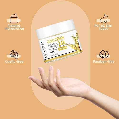 Miniatura 2 de Crema facial hidratante para el cuidado de la piel para mujeres, crema facial de oro de 24 quilates para el rostro, crema facial de hidratación para