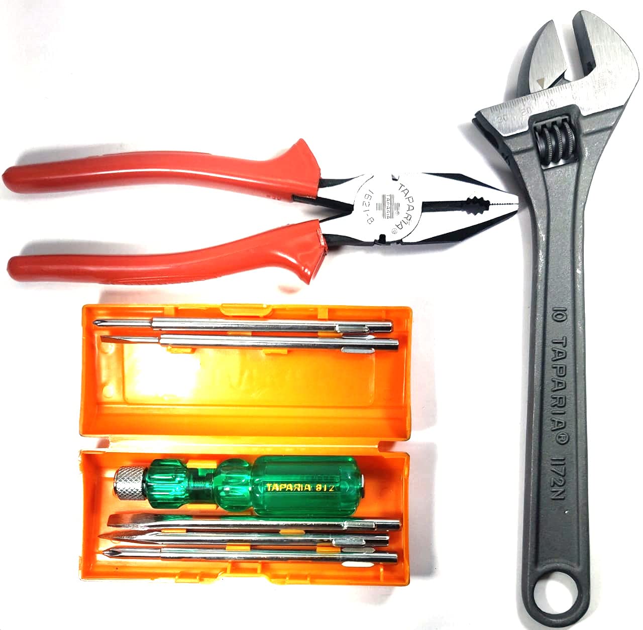 TAPARIA Set of 3 Hand Tool Combo (5in1 Screwdriver Kit(812)/Adjustable Wrench 255mm/Plier 210mm) Multicolor (B0992NHTDZ) Amazon Price History, Amazon Price Tracker