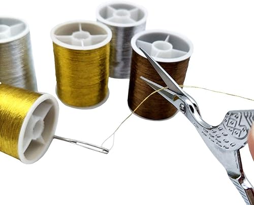 Miniatura 5 de YEQIN Tijeras de sastre con forma de garza vintage plateadas para accesorios de costura de tela (plata, grande)