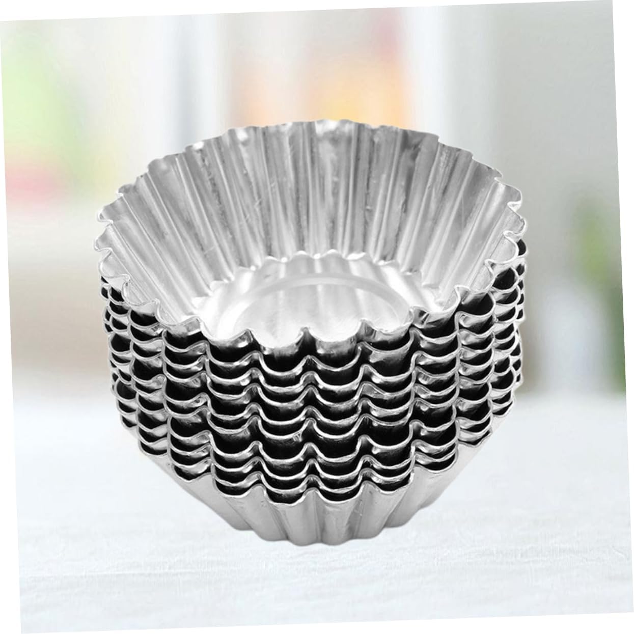Mikinona 40pcs Nonstick Tin Egg Tart Molds Fluted Baking Cups Muffin and Tartlet Pans for Egg Tarts Cakes Cookies and More