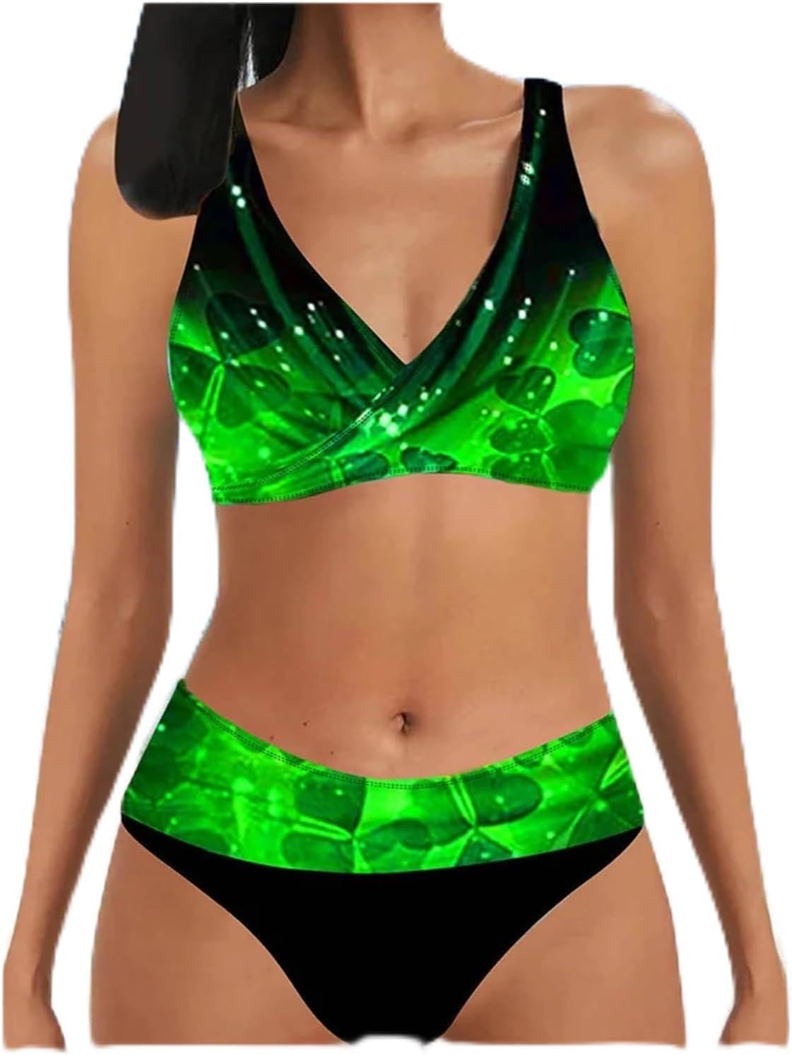 S.H.Figuarts マックジャバー 女性用水着 2ピース レギュラー水着 2ピース グリーンプリント