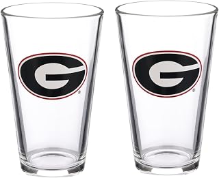 The Memory Company Officially Licensed NCAA 16 oz Pint Glasses Set of 2-16 oz Pint Glass, Licensed Team Drinkware, Stylish Gameday Glassware, Team Logo