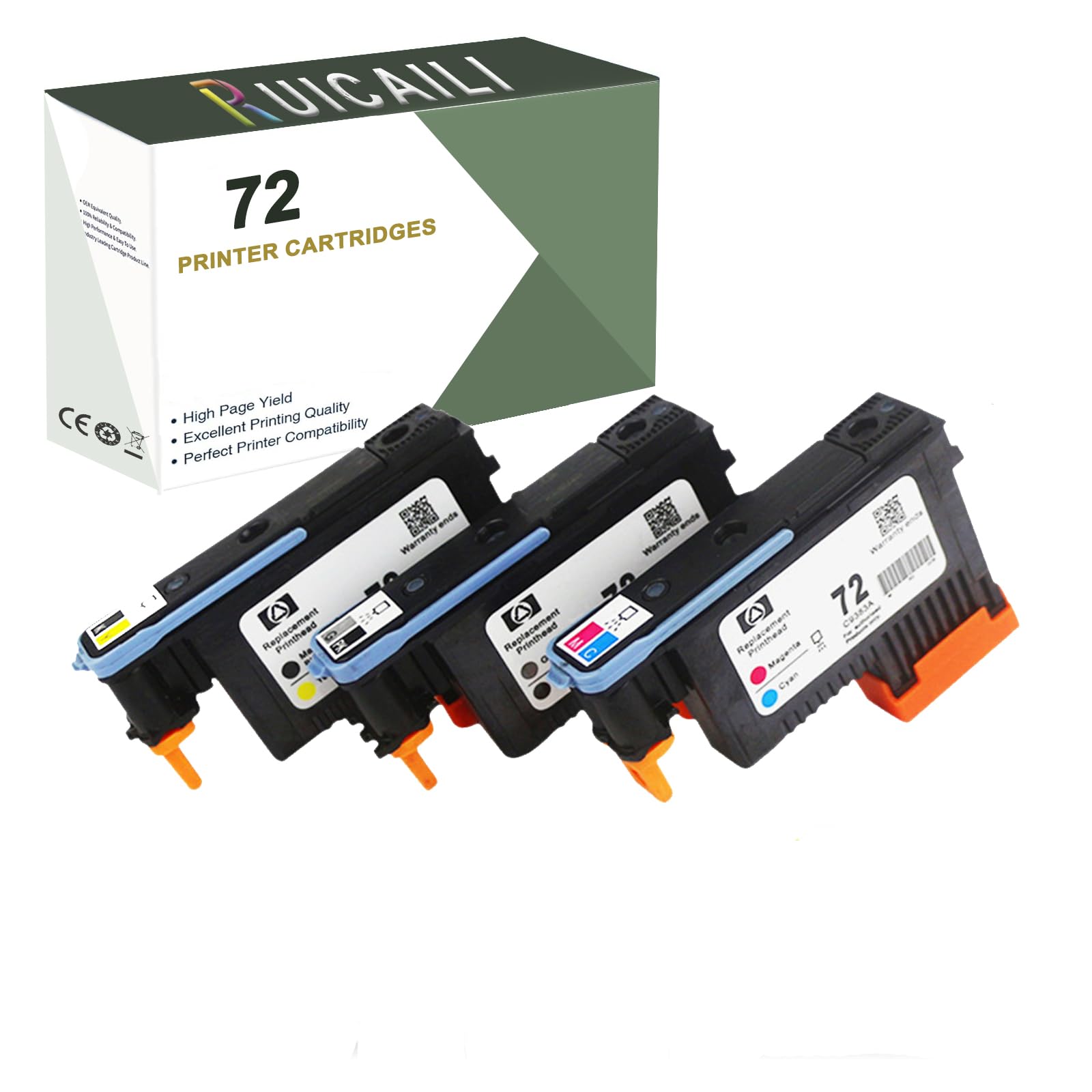 Print Head Compatible for HP 72 for HP72 Printhead Work with DesignJet T1100,T1200,T1100,T1100ps,T1120,T1120ps,T1200,T1300,T2300,T610,T620,T77990,T7999 0,T79 cm 5 (4, G/PBK,MBK/Y,M/C)