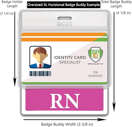 Miniatura 9 de Specialist ID - Insignia de gran tamaño para enfermeras registradas  3 38 x 4 18  Tarjeta de identificación de rol para enfermeras  Estados Unidos