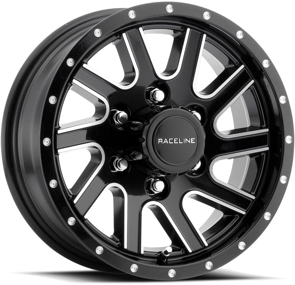 Raceline Wheels 820M Twisted Trailer Satin Black Wheel (15 x 5. inches /5 x 114 mm, 0 mm Offset)