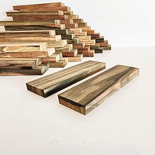 Gray Brown Tone Macassa Ebony Lumber Burl Knives Handle Scales Knife Makers Material Exotic Wood DIY Tools 2Pcs Size: 3/8" x 1 1/2" x 5 1/8" (+/- 1/16")