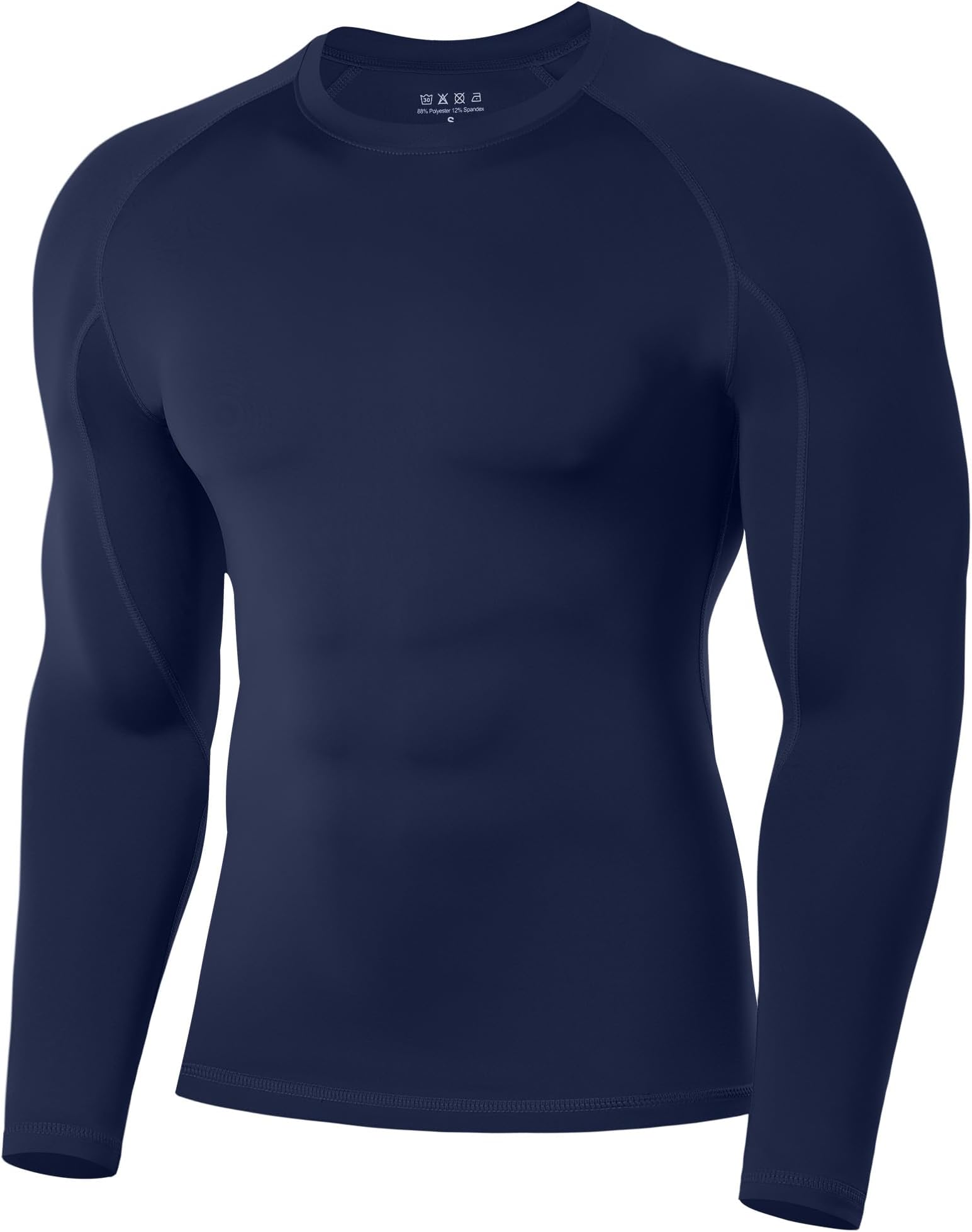 Men's UPF 50+ Long Sleeve Compression Shirts Cool Dry Workout Undershirts Athletic Base Layer for Sports Running Gym