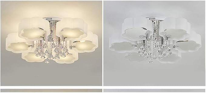 TOMYEUS Plafondverlichting Crystal Lighting Plafondlamp Kroonluchter Slaapkamer Woonkamer Lamp Atmosferische Crystal Lamp Eenvoudige Moderne Master Slaapkamer Lamp Warm Bruiloft Kamer Lamp Huishoudelijke Plaf