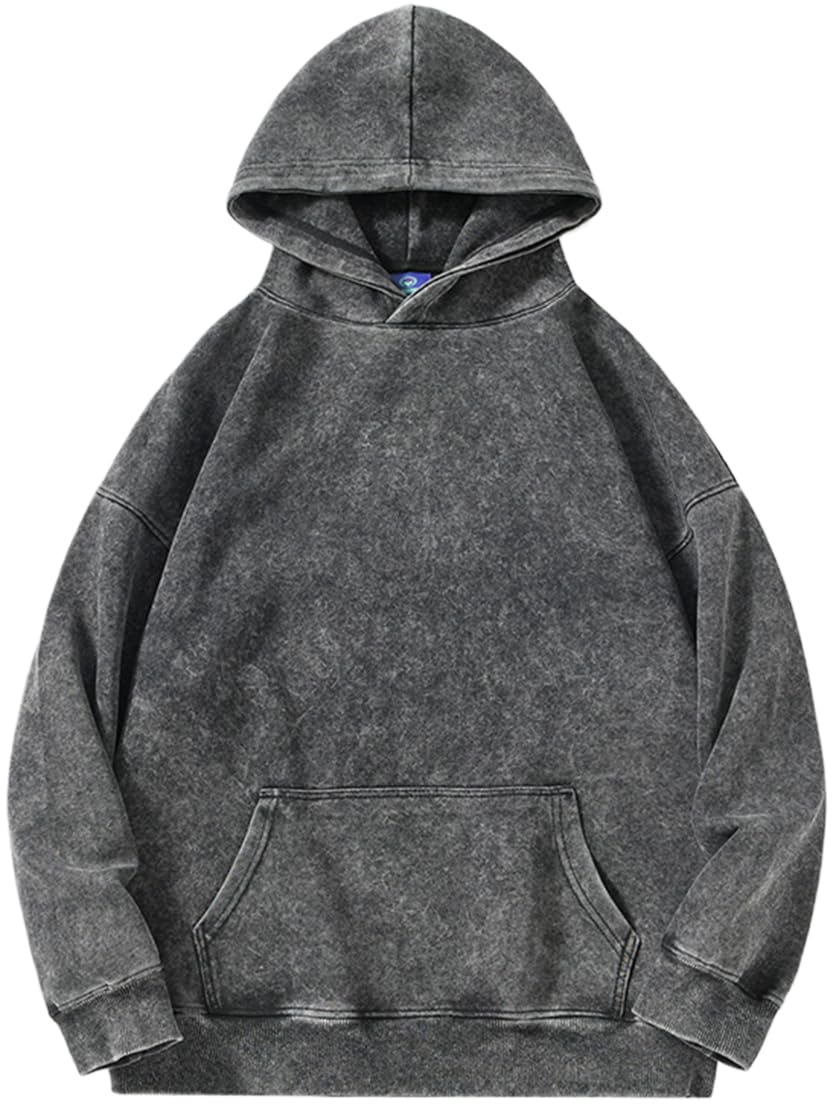 PADOLA Oversize Sweats à Capuche Femme Y2k Pull Femme Coton Veste Polaire Manches Longues Vintage délavé Sweat mi Saison Basic Hoodie Femme Rétro Pulls Casual Sweatshirts Hiver