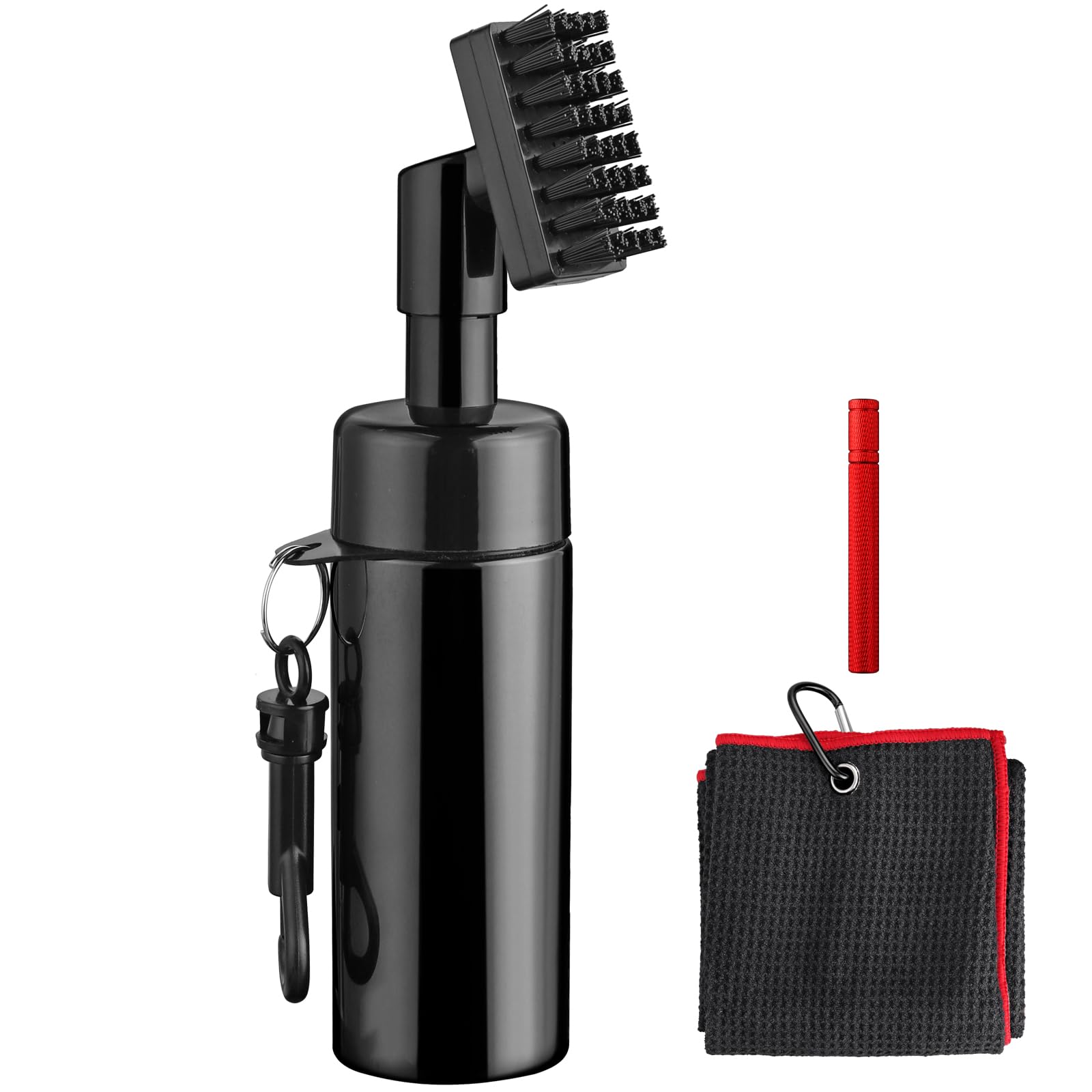 VINTEAMGolf Club Cleaning Kit Brush with Water Bottle, Golf Groove Sharpener, Portable Golf Club Cleaning Kit, Golf Brush Cleaner with Mini Microfiber Towel, for Golf Iron Wedge and Club Maintenance