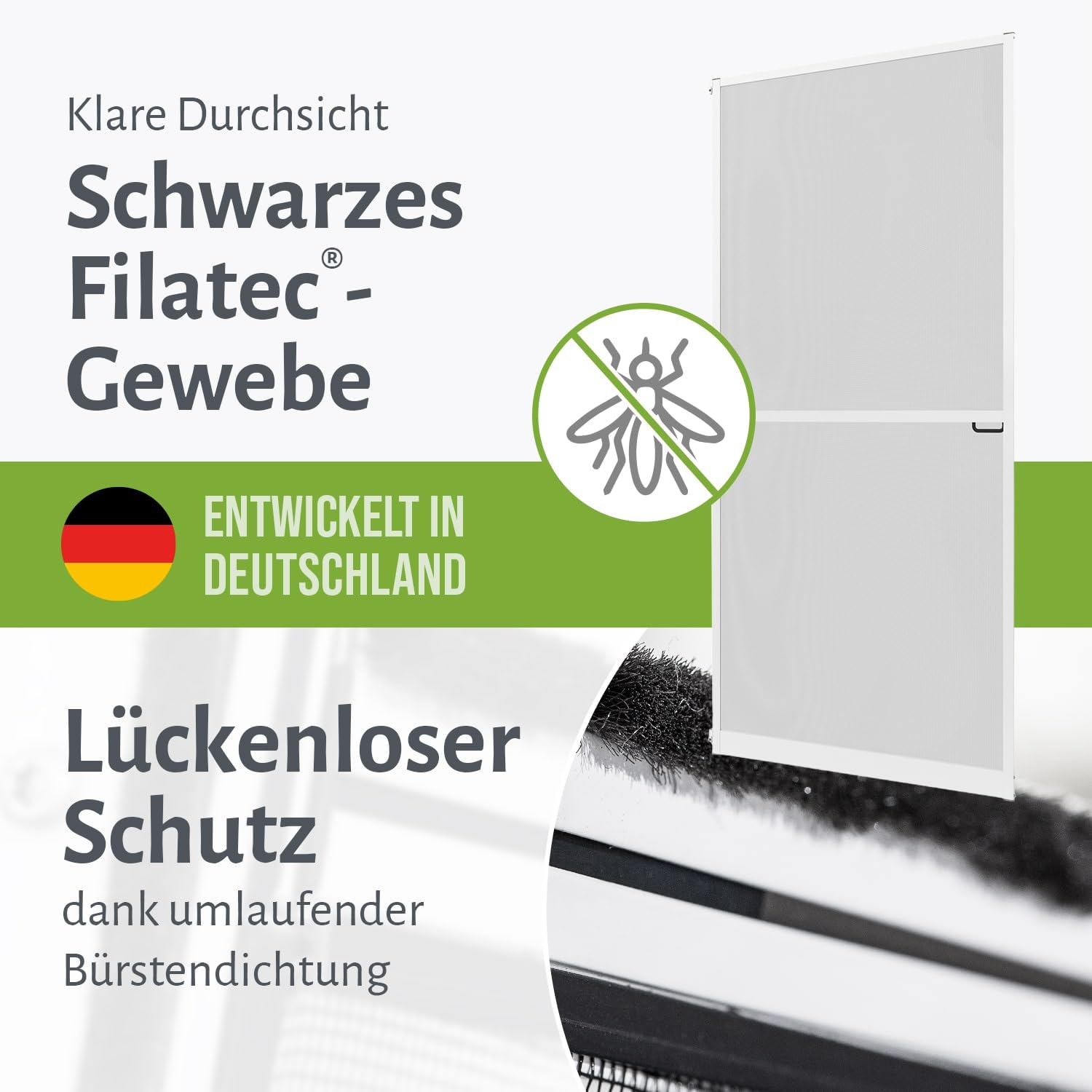 empasa Insektenschutz Fliegengitter Tür Alurahmen MASTER SLIM PLUS, individuell zuschneidbar, als Selbstbausatz, Farbe: anthrazit, Größe 100 x 210 cm