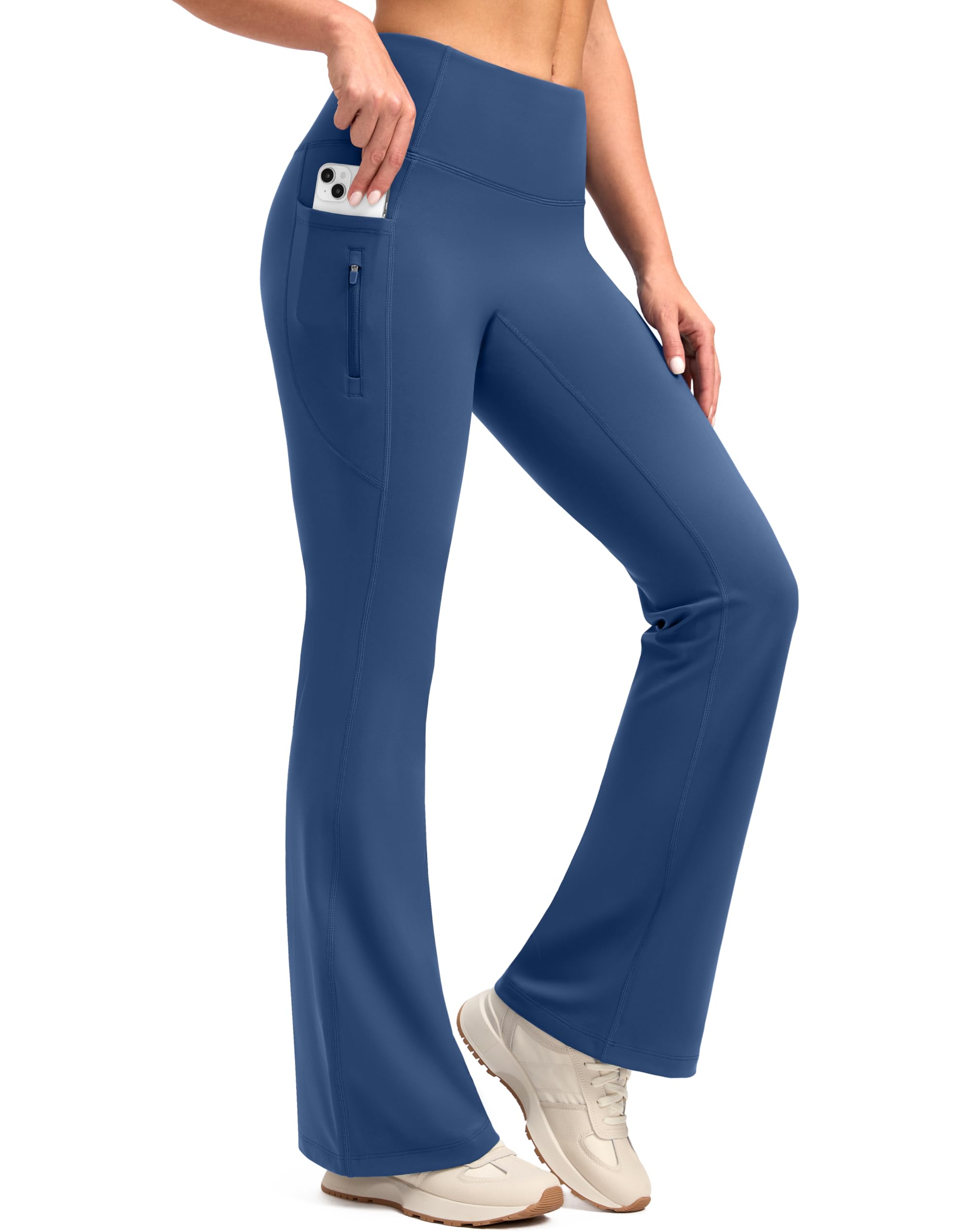 SANTINY Fleece Lined Flare Leggings