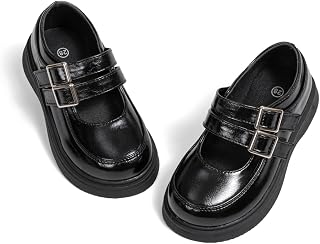 Toddler Girls Dress Shoes School Uniform Mary Jane Flats Little Kids Oxfords Comfortable Slip on Platform Flats for Wedding Party School