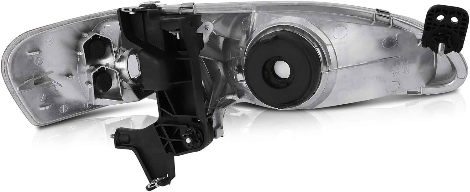 OCPTY Compatible For Toyota Corolla 1998-2000 Headlight Headlamps Chrome Housing Amber Reflector