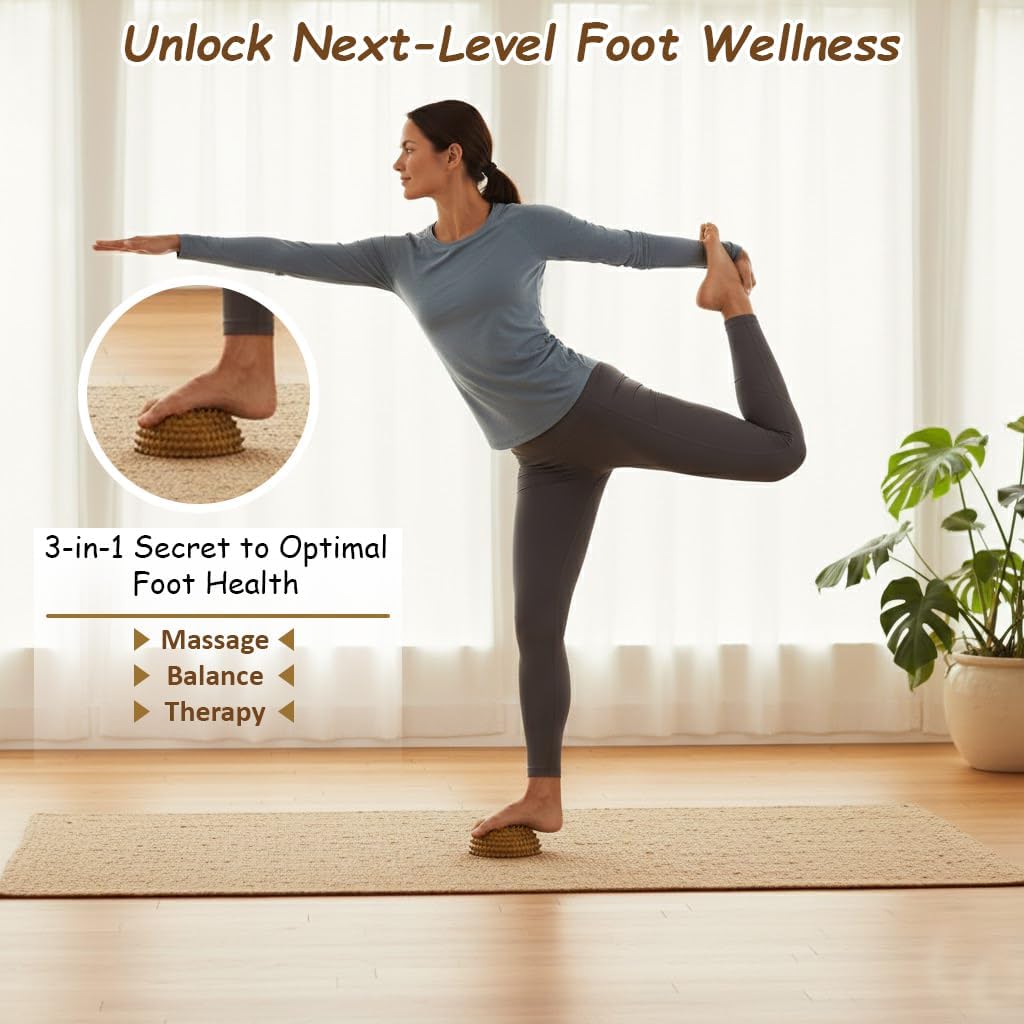 Yamuna Body Rolling Foot Wakers Gold – Foot Massager and Exercise Equipment for Balance, Circulation, and Plantar Fasciitis Relief – Yamuna Balls Kit with Online Instructional Video