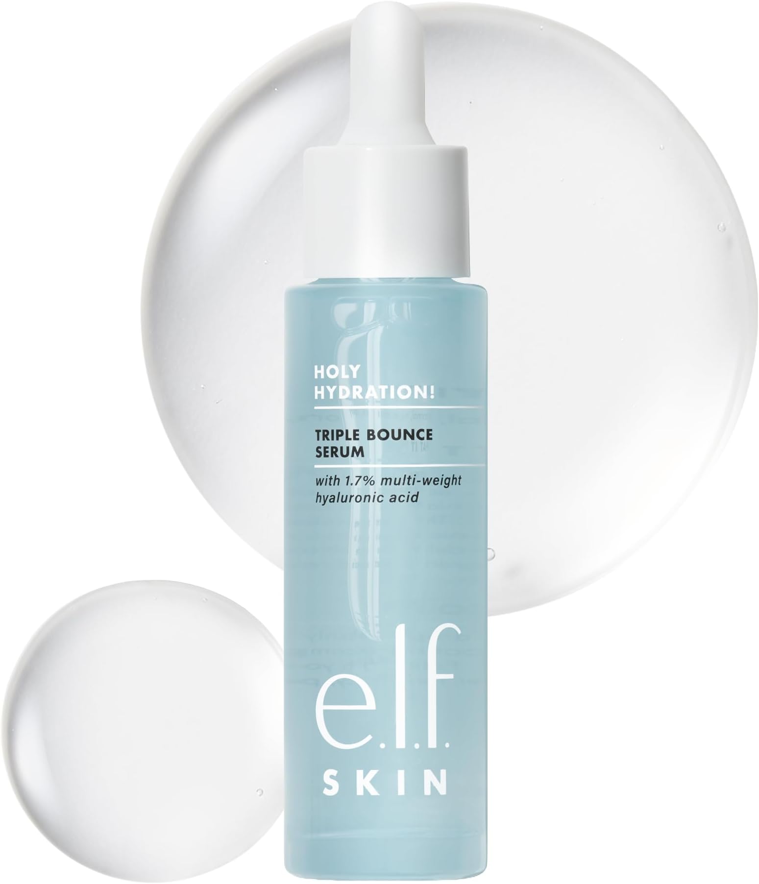 e.l.f. SKIN Holy Hydration! Triple Bounce Serum, 1.7% Hyaluronic Acid Serum For Plump, Bouncy Skin, Great For Hydrating Dry Skin