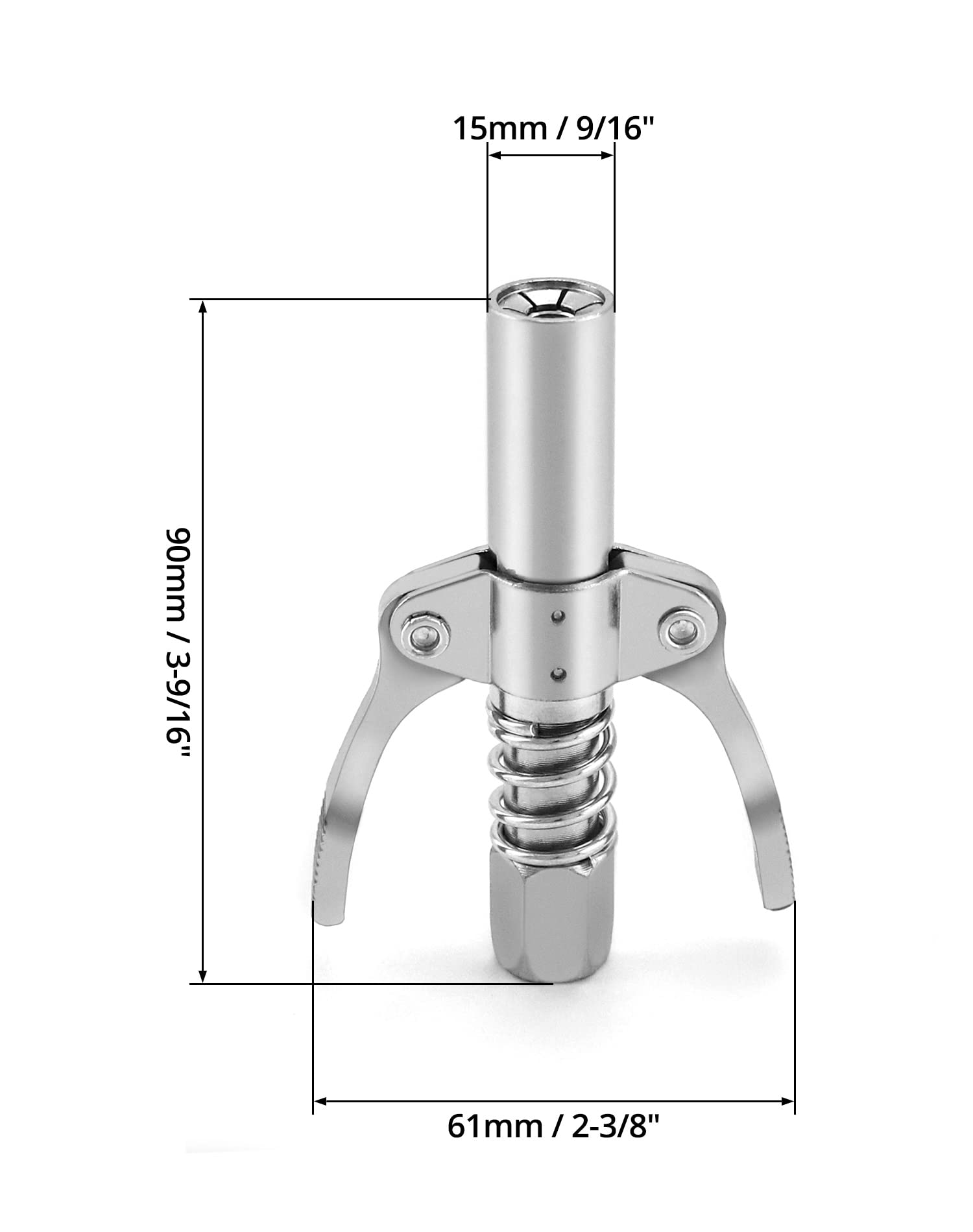 QWORK® Smarownica ustnik 1/8" NPT 10000 PSI G złączka podwójna rękojeść gwint wewnętrzny 10mm, odpowiednia do standardowych smarowniczek M6/M8/M10/M12/M14