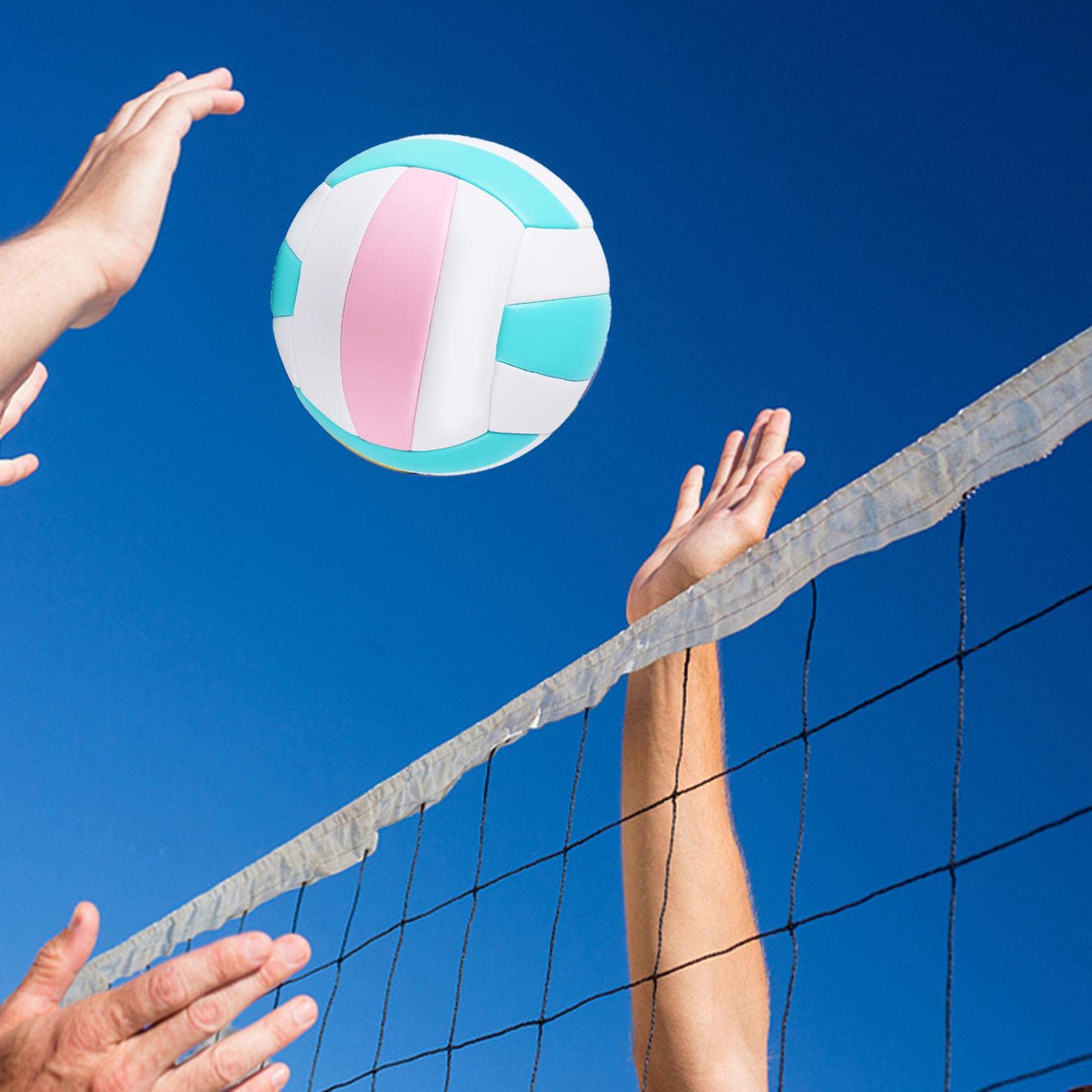 Volleyball Ball de Volley Souple Ballon de Jeu Extérieur Ballon D'Entraînement Compétition Cuir PU Matériau Imperméable Adapté Aux Adultes Enfants Loi