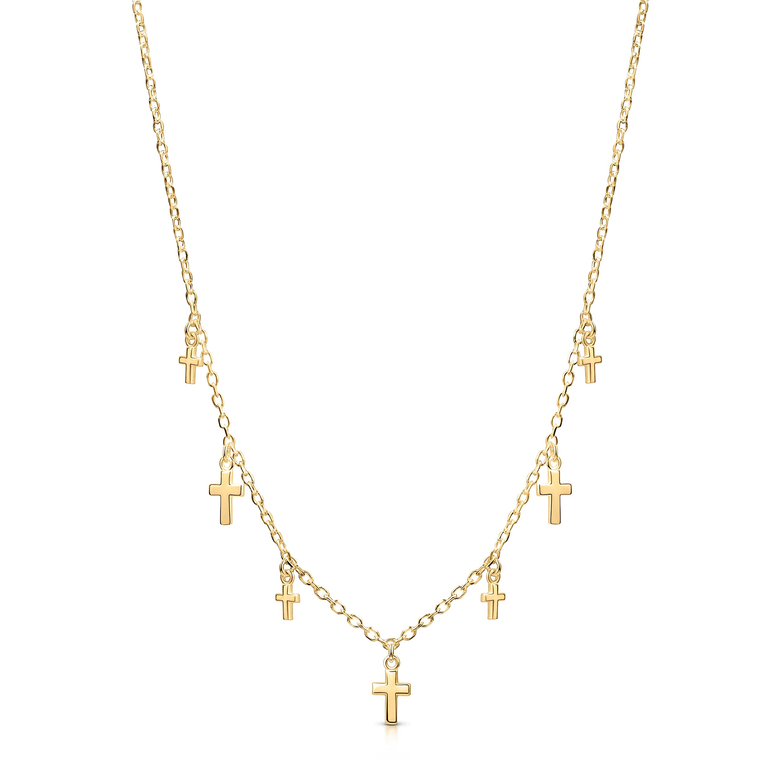 Amberta Collar Gargantilla con Cruces para Mujer en Plata de Ley 925