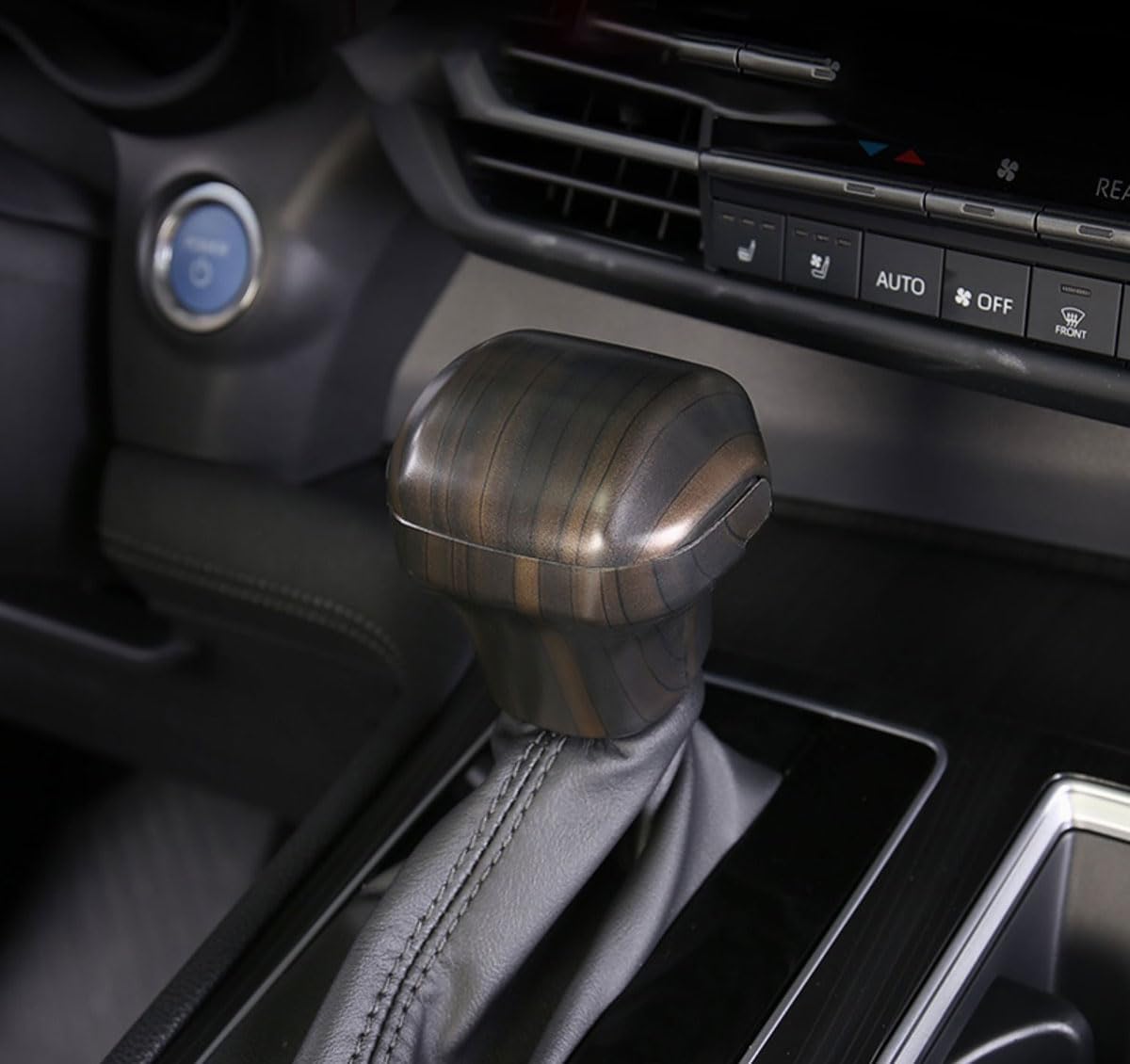 Gear Shift knob Cover Compatible with Toyota Sienna 2021 2022 2023 Center Console Shifter Trim Automatic Transmission Decoration Interior Car Accessories ABS 2PCS(Peach Wood Style)