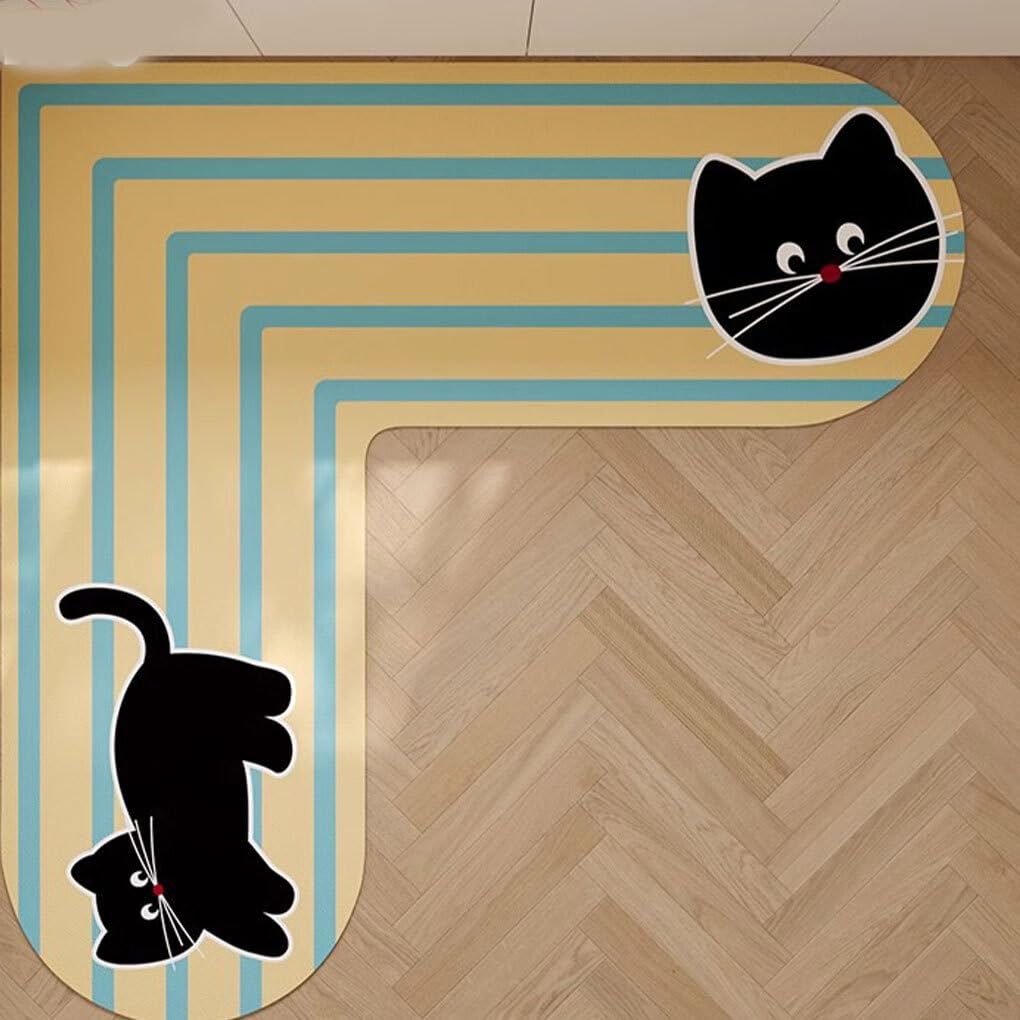 IOIUSKKU Küchen Anti Ermüdungsmatten, Komfortmatten für den Küchenboden, Fußmatten aus Schaumstoff für mehr Komfort in der Küche, Katzenkopf, 100 * 100cm