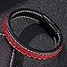 Touyony Red Leather Bracelet for Men Braided Leather Cuff Bracelet Simple Fashion Men's Accessories