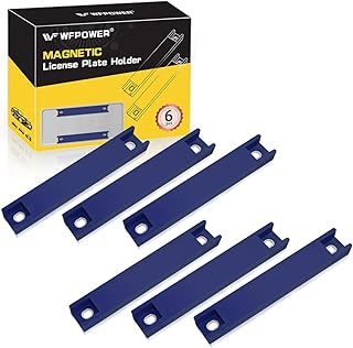 WFPOWER 6 Pack Magnetic License Plate Holder, Blue Temp Tag Holder for Car Dealer License Plates on Test Drives, Magnet License Plate Holder License Plate Magnetic Mount, License Plate Magnet for 4x4