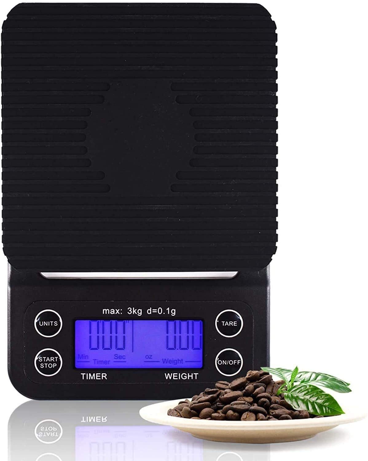 Bilance da caffè digitali con timer, bilance da cucina elettroniche bilance da cucina con display LCD retroilluminato scala multifunzione per uso domestico per uso domestico