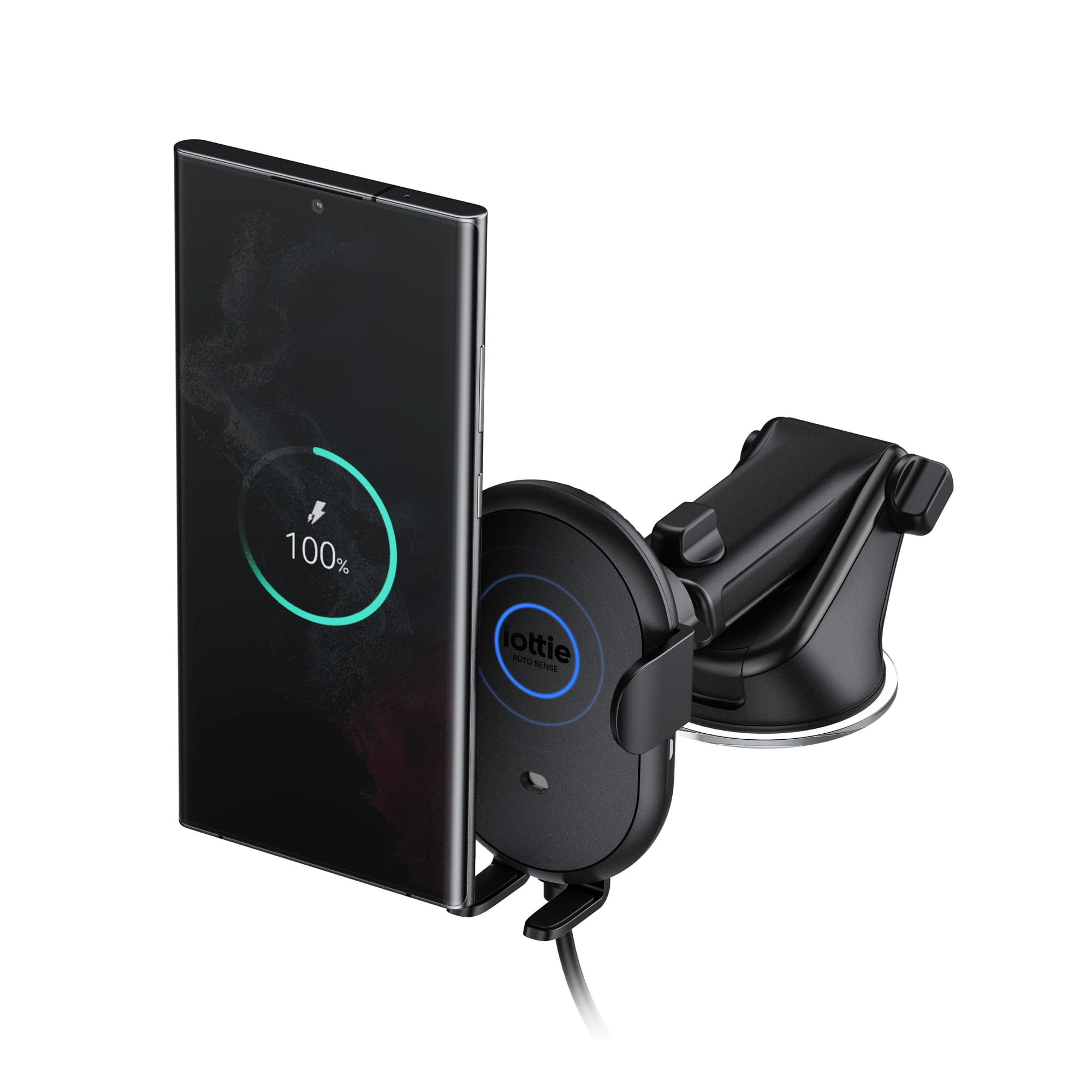 iOttie Auto Sense 2 - Soporte para teléfono de Coche para salpicadero y Parabrisas con Carga inalámbrica Qi, Soporte de teléfono y Cargador para Google Pixel, iPhone, Galaxy, Huawei, LG, Adaptador de
