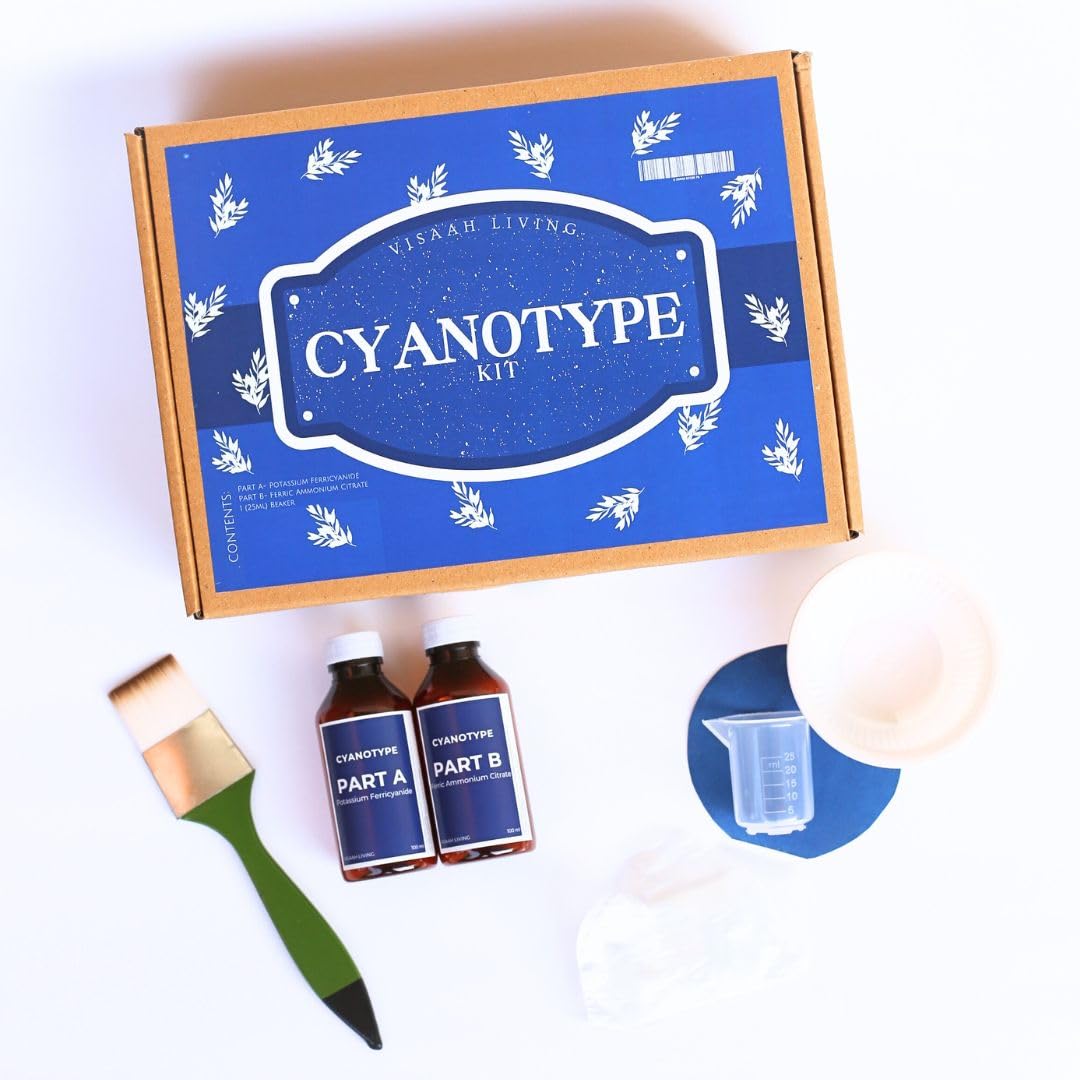 Visaah Cyanotype kit I Sun-Printing kit I Print on Paper & Fabric I Art & Craft for Kids & Adults I Easy-to-Follow Manual I DIY I Cyanotype Chemistry kit-image-42