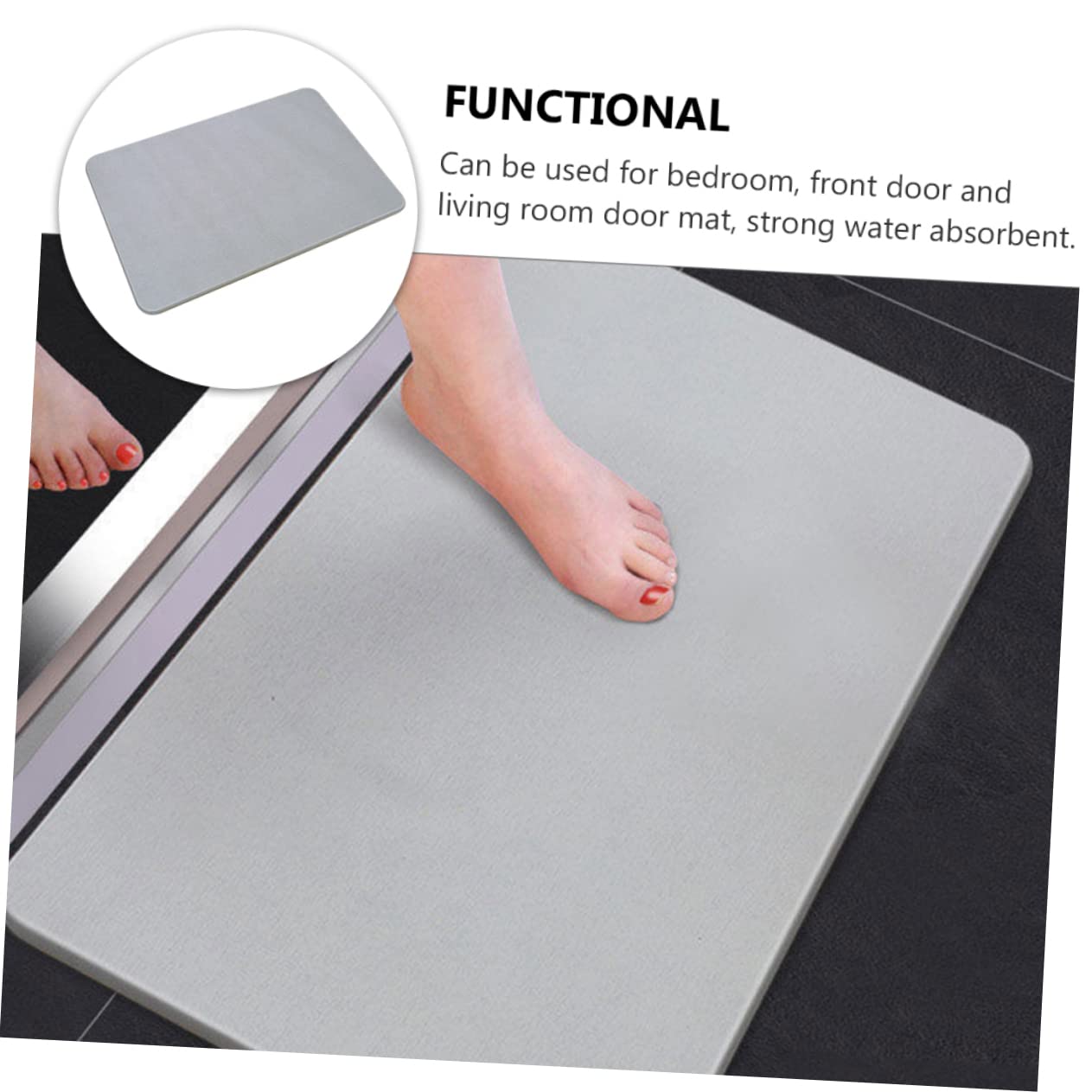 Tapis de Sol Antidérapant Absorbant en Terre de Diatomée