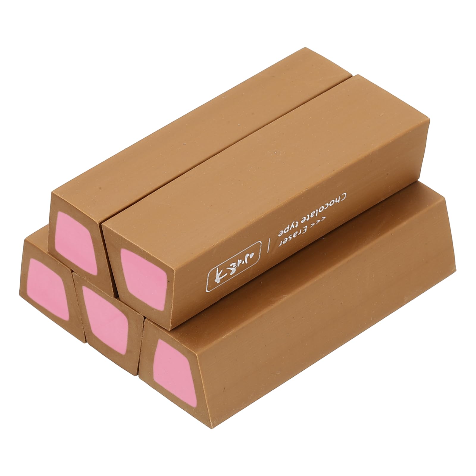 PATIKIL Pencil Erasers Rubber, 5 Pcs Art Eraser, Small Rectangular Pencil Rubber Scented for Drawing Writing Math Office Home Stationery Supplies, Dark Brown/Dark Pink