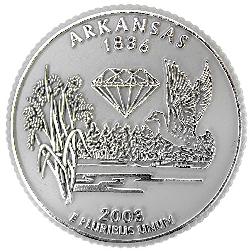 Arkansas State Quarter Magnet by Classic Magnets, 2.5" Diameter, Collectible 3D Rubber Vintage-Style Souvenirs and Gifts Made in the USA