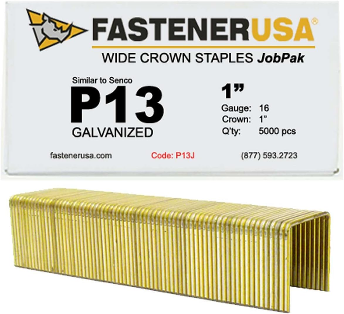 1" Leg x 1" Crown 16GA GALV P13 Staples 5,000ct