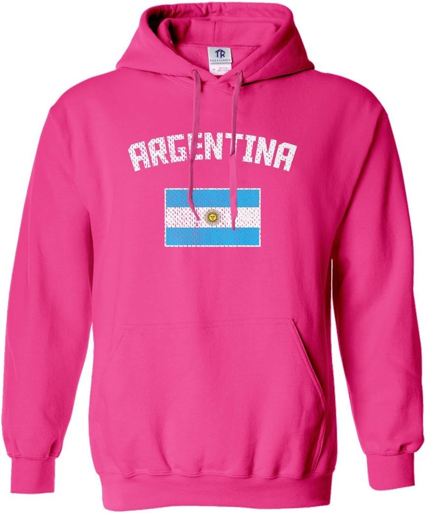 Threadrock Women's Argentina Flag Hoodie Sweatshirt