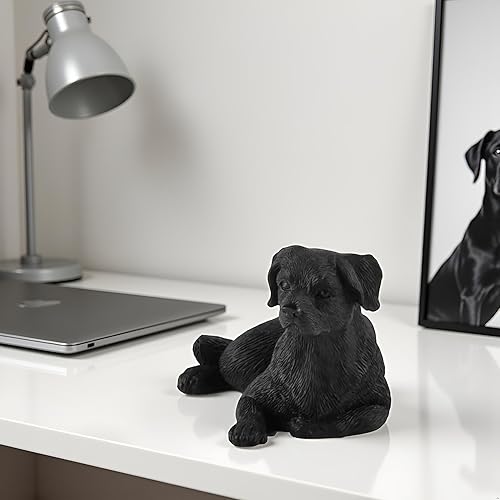 Miniatura 4 de JFSM INC. Figura de perro Labrador negro de 4 pulgadas, estatua de mascota de resina pintada a mano, regalo de relleno de calcetín navideño para