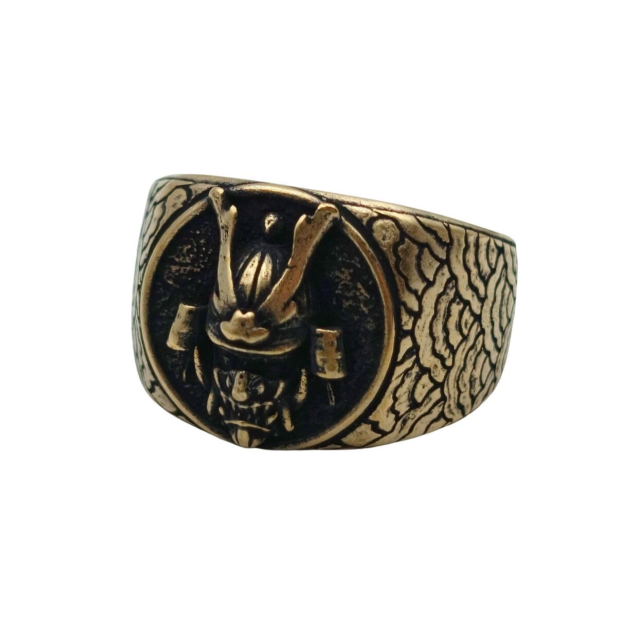 Samurai Ring Bronze Japanese Warrior Signet Bushido Jewelry