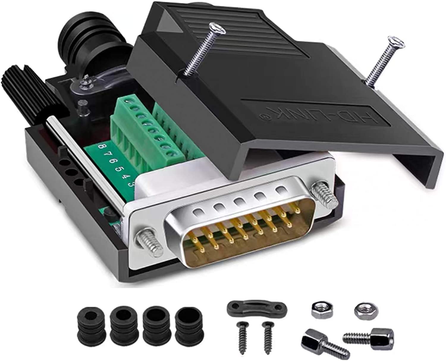 PENGLIN Connecteur Mâle DB15 2 rangées 15 Broches RS232 D-SUB Adaptateur série