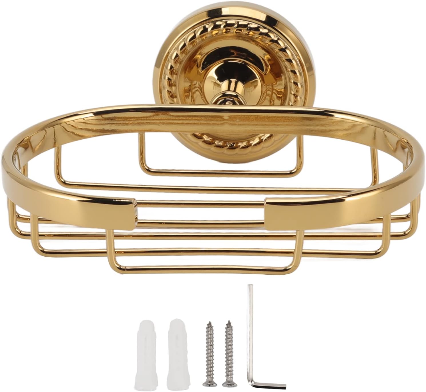 Garosa Bath Soap Dish for Shower Wall Mounted Metal Bar Soap Holder Sponge Holder Antique Basket for Bathroom Kitchen Screw Installation Gold Copper Stainless Steel