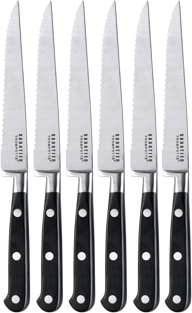 Richardson Sheffield R08000RC22BR1 Sabatier Trompette Steak Knives, Set of 6, Silver