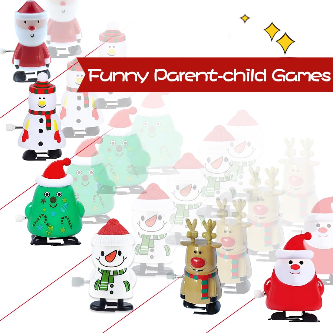 Lot De 9 Jouets à Remonter Noël – Figurines Mécaniques – Cadeaux Pour Calendrier De L'Avent