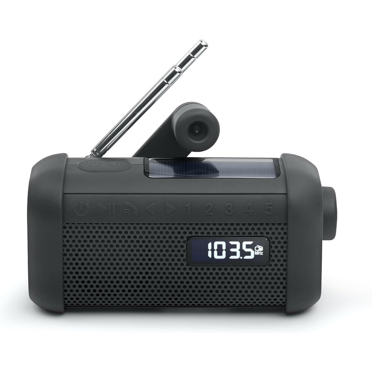 Bmi Radio Portable Bluetooth Muse MH08MB Charge Solaire, couplage TWS, Radio numérique, Microphone Mains Libres, IP64, Soucoupe OVNI