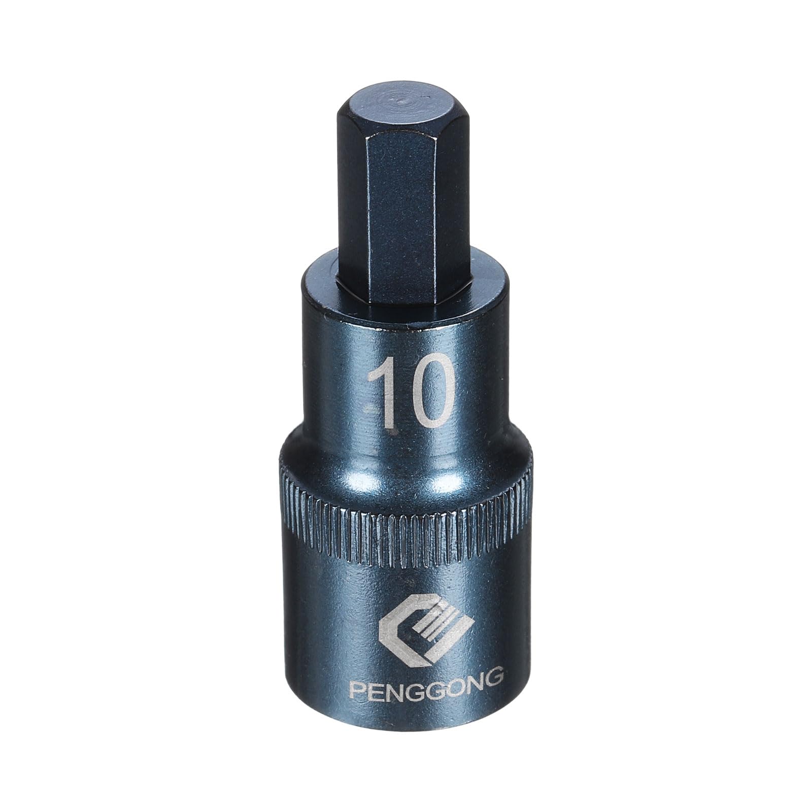 sourcing map 1/2" Drive Impact Hex Bit Socket H10 (10mm) Metric 2.2" Length S2 Steel 6-Point Sockets for Power Drill Drivers Adapter, Blue